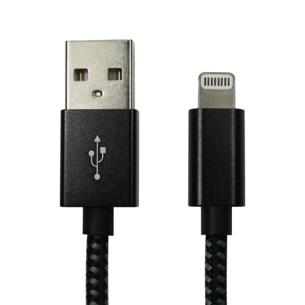 1m Braided Lightning Cable MFI Certified Black