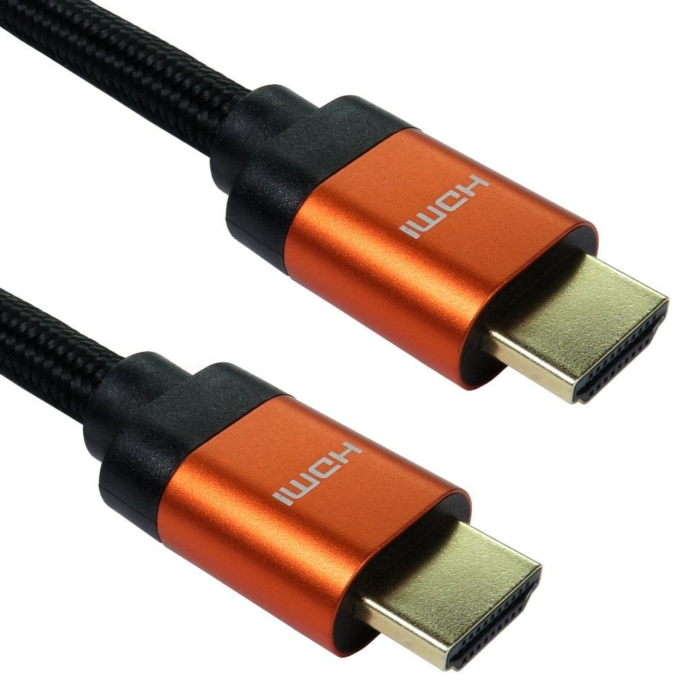 1m HDMI 2.1 Cable - 48Gbps 4k 120Hz / 8k 60Hz Orange Connectors