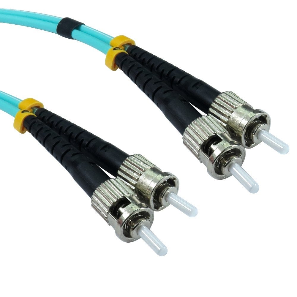 10m ST ST OM4 Fibre Optic Network Cable 50/125, Aqua