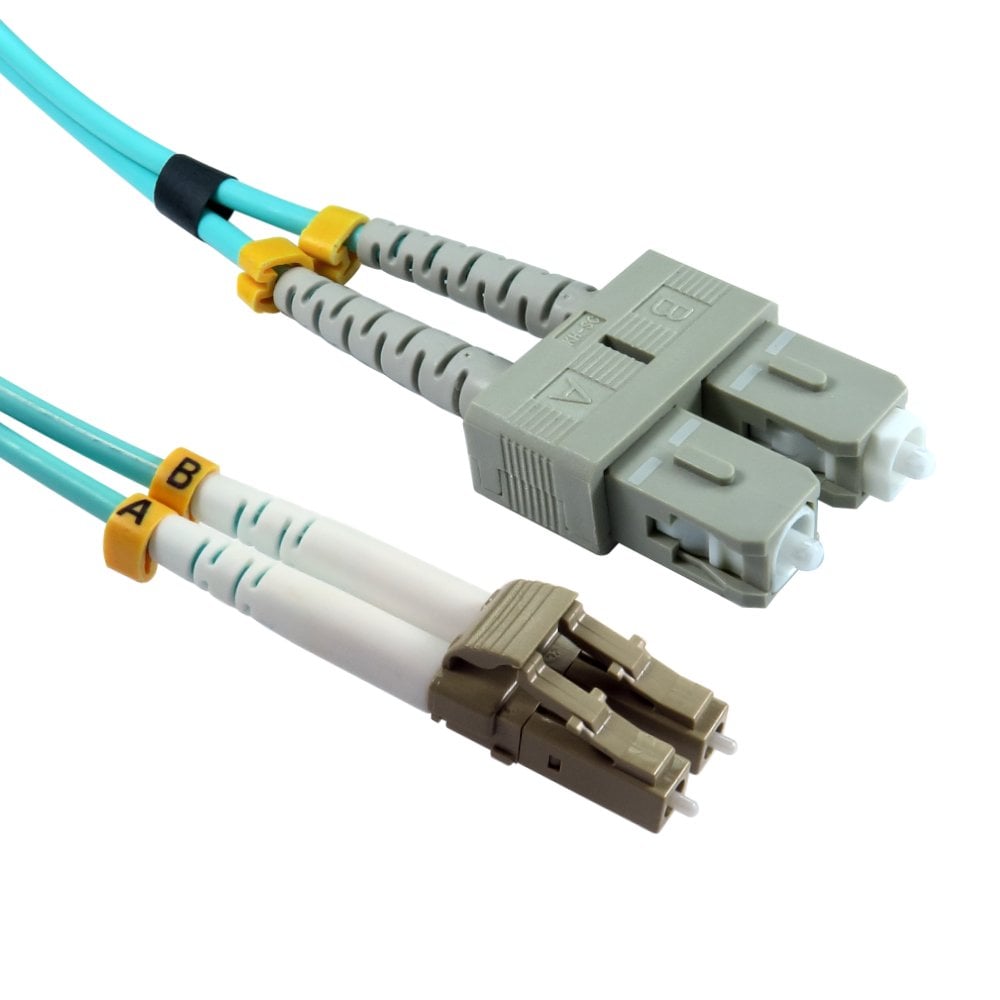 5m OM3 LC-SC 50/125 Fibre Cable Aqua