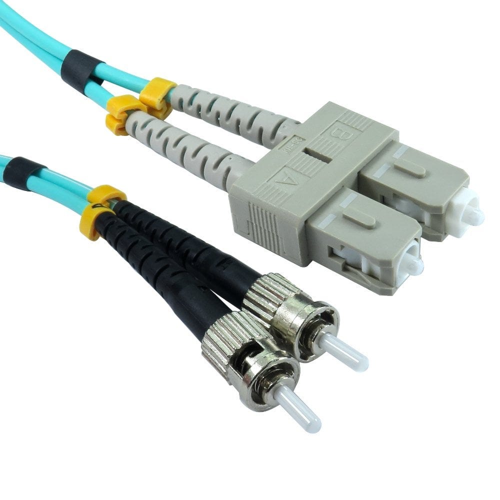 1m ST SC OM4 Fibre Optic Network Cable 50/125, Aqua