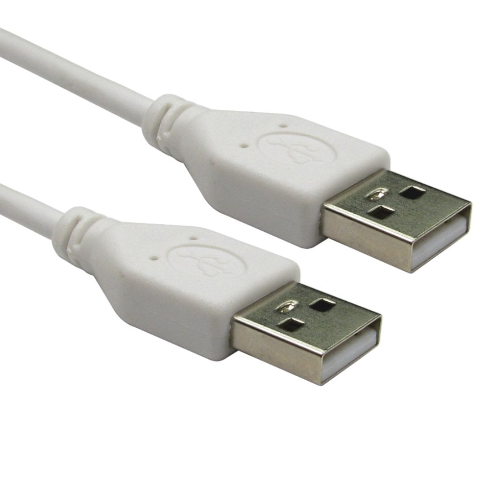 2m White USB A to A Cable USB2