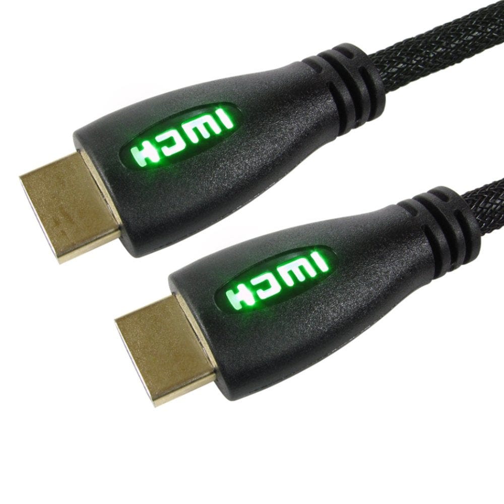 Green LED Lit HDMI Cable Braided 5m 4k Ready