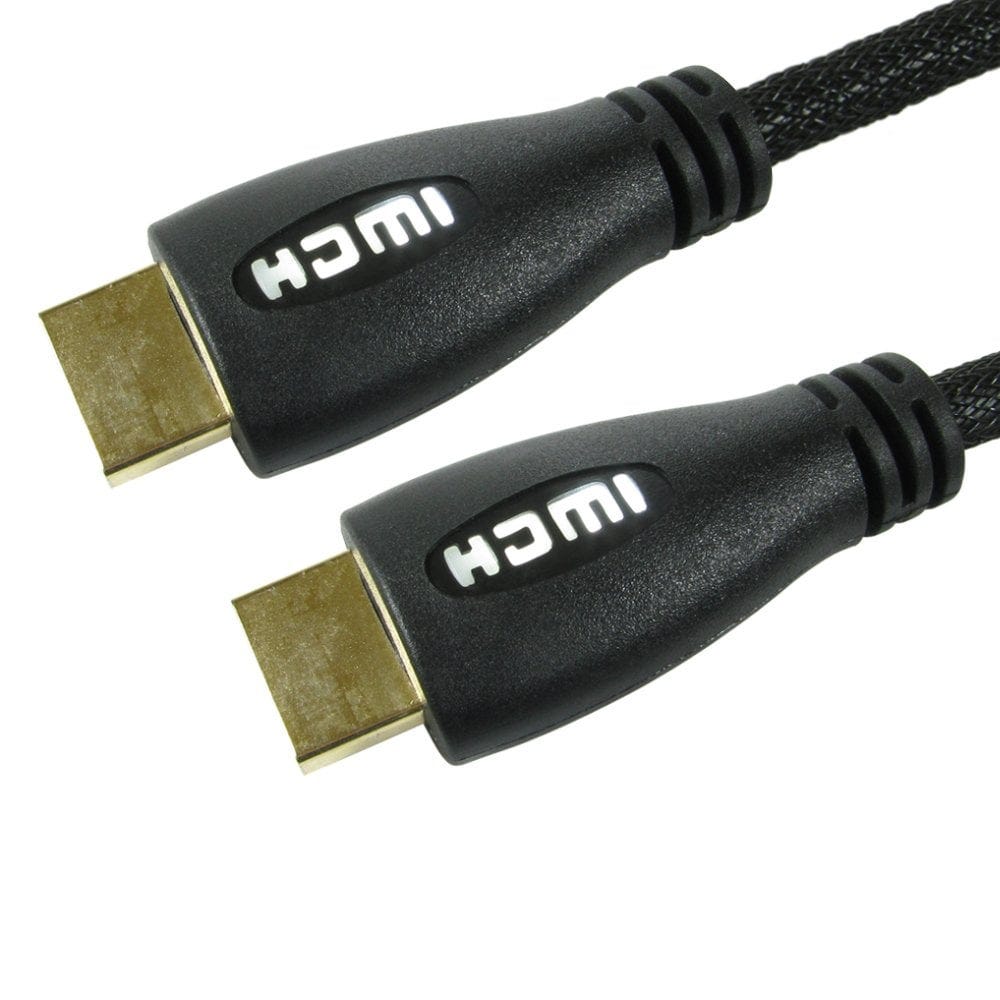 Nylon Braided 2m HDMI Cable Light Up White