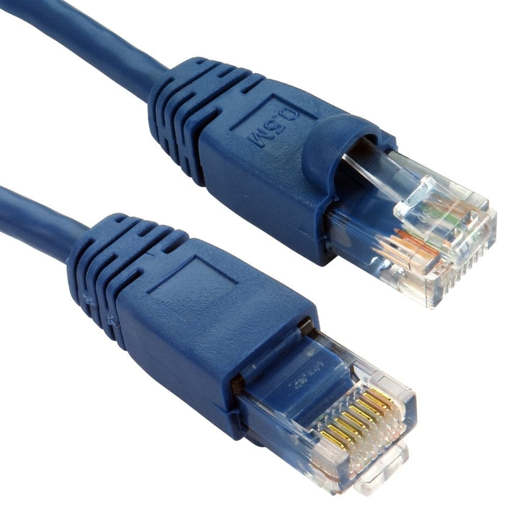 0.5m Snagless CAT5e Patch Cable Blue 24 AWG