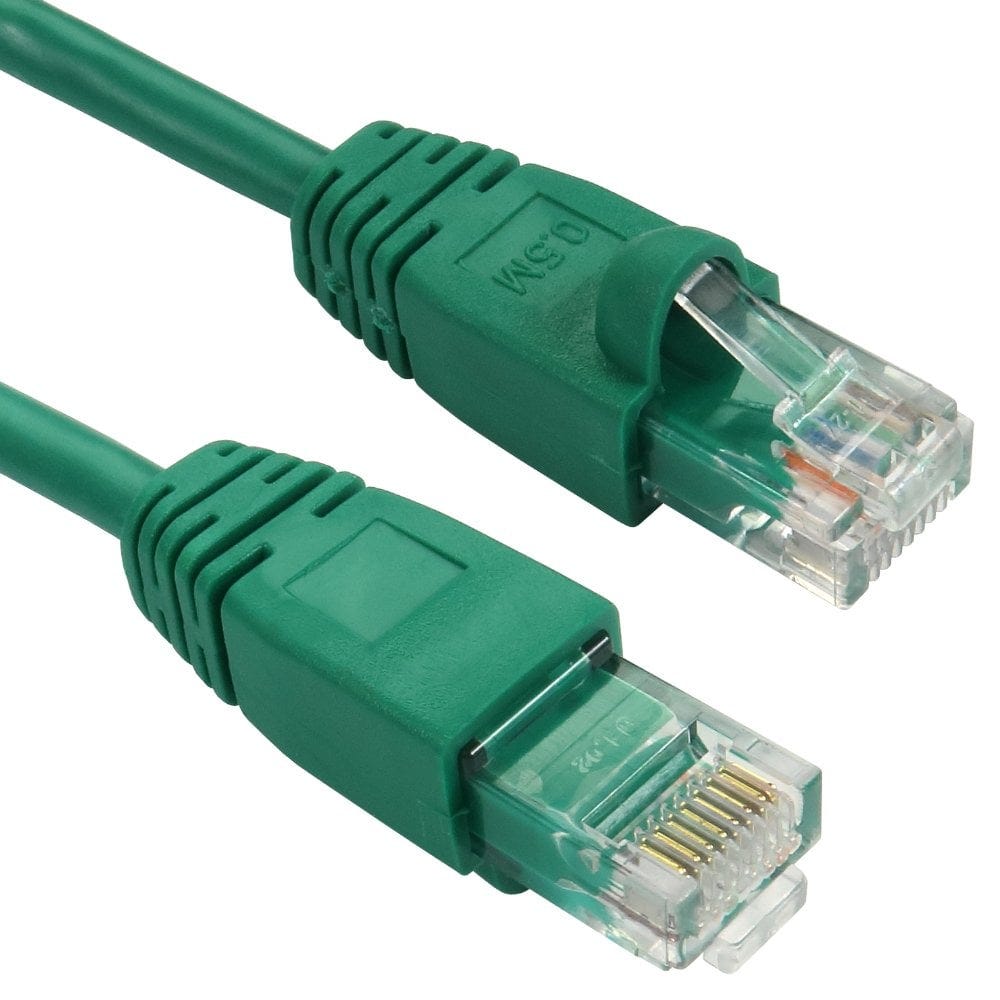 0.5m Snagless CAT5e Patch Cable Green 24 AWG