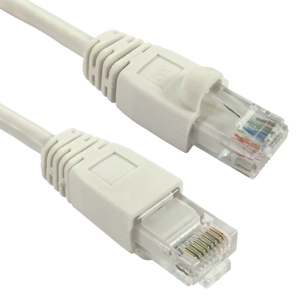 2m Snagless CAT5e Patch Cable White 24 AWG