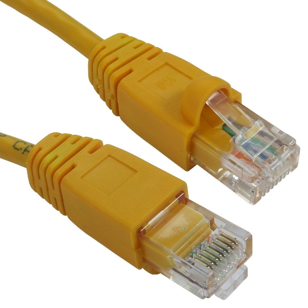 0.5m Snagless CAT5e Patch Cable Yellow 24 AWG