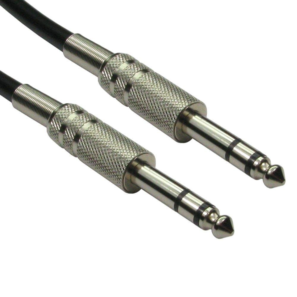 6.35mm Jack Cable 0.5m Male to Male TRS Nickel Plated