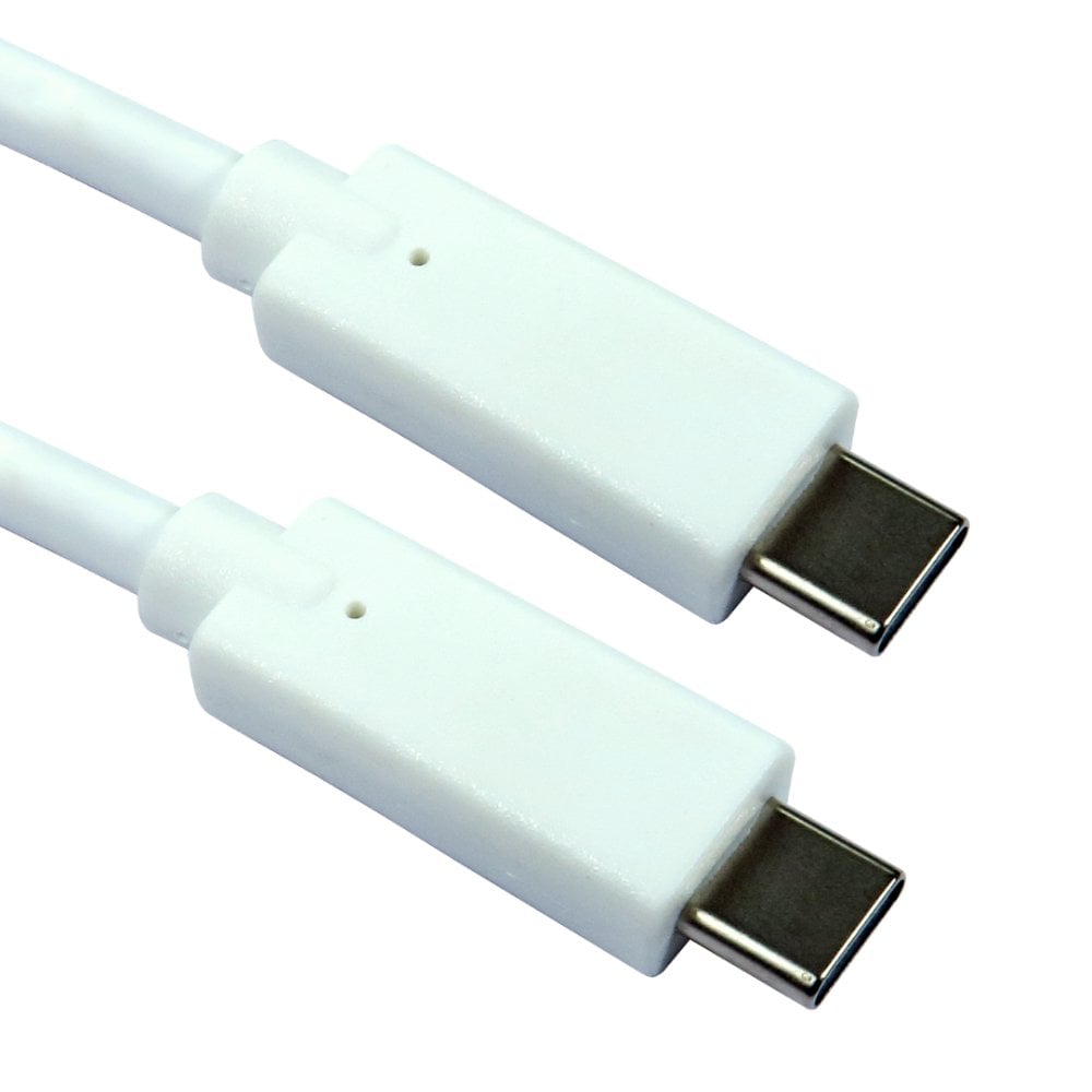 1.8m USB C to C Cable White USB 3.1 10Gbps 100W (20V 5A)