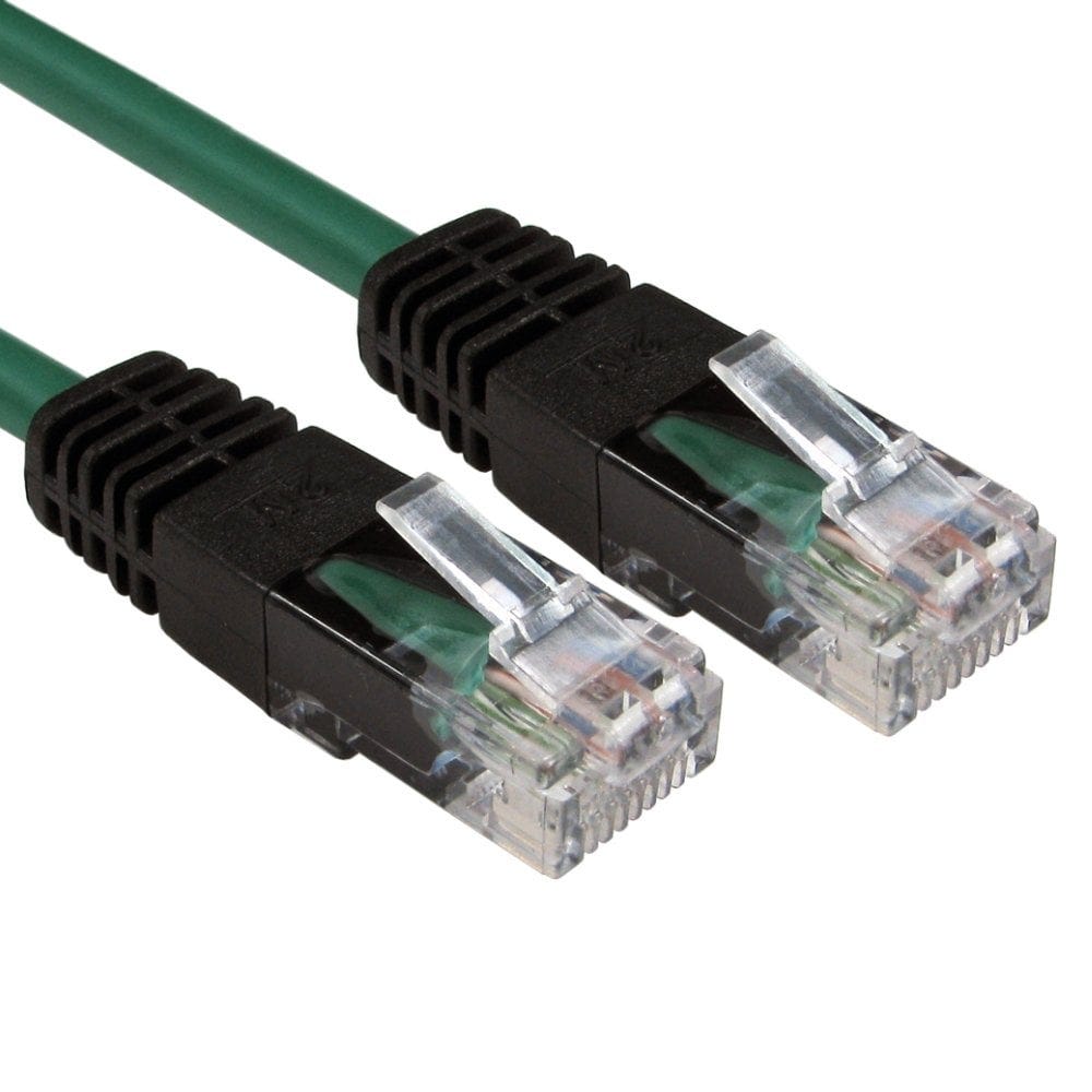 2m Green CAT5e Crossover Ethernet Cable