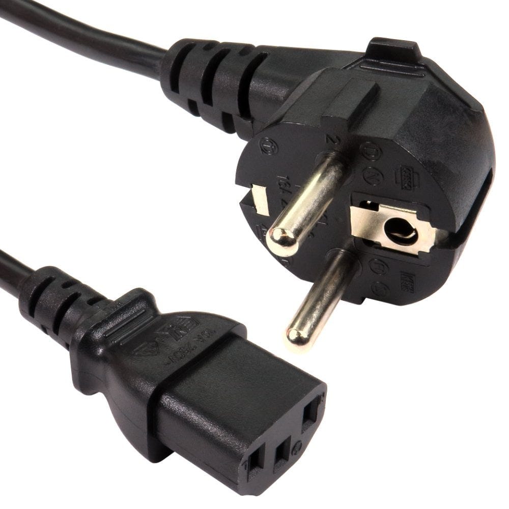 1.8m Euro Mains Lead Schuko to IEC C13