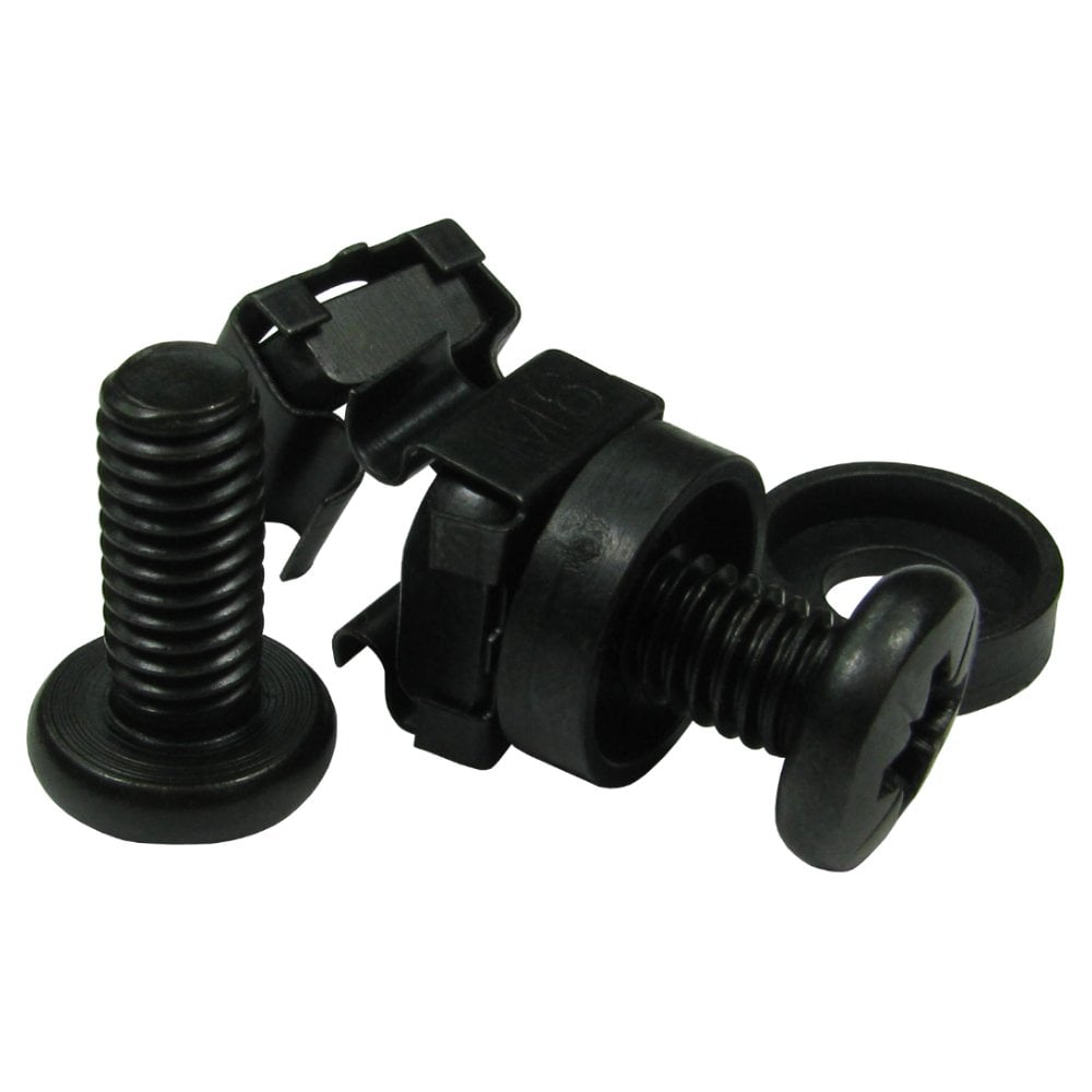 Server Rack Cage Nuts 10 Pack Black M6 x 16mm