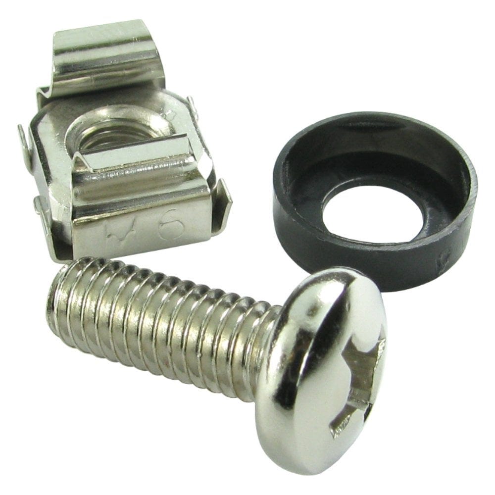 Server Rack Cage Nuts 10 Pack Nickel M6 x 16mm