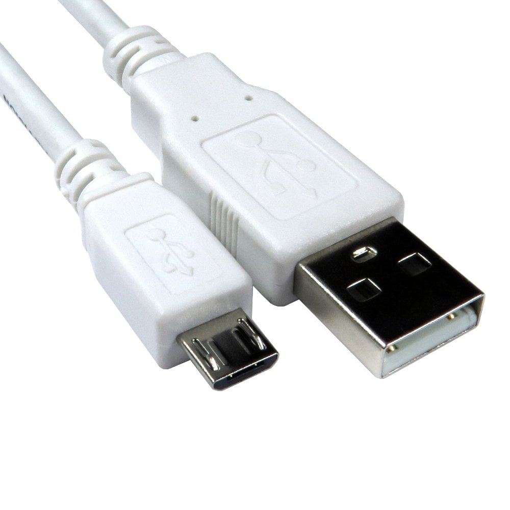 Micro USB cable A to Micro B White 5m