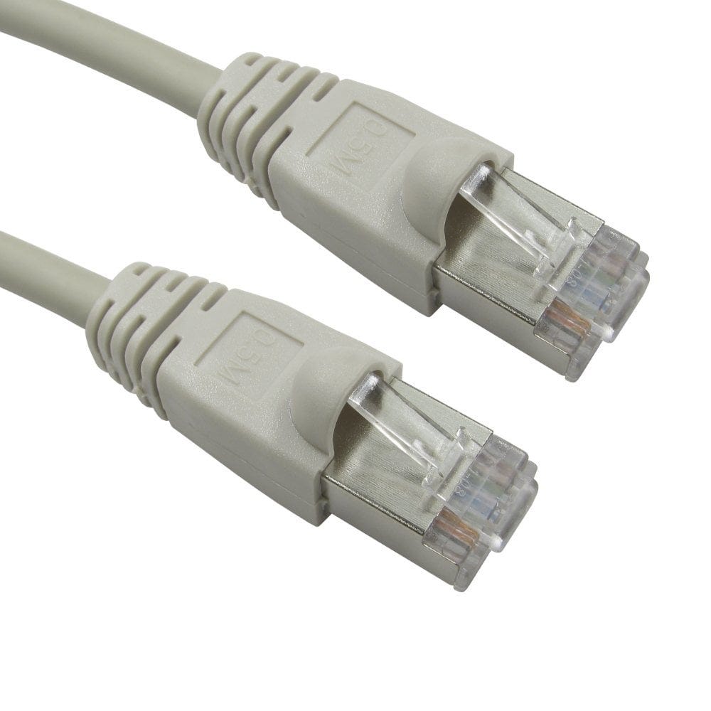 0.5m CAT6 Shielded Snagless Patch Cable Grey 26 AWG