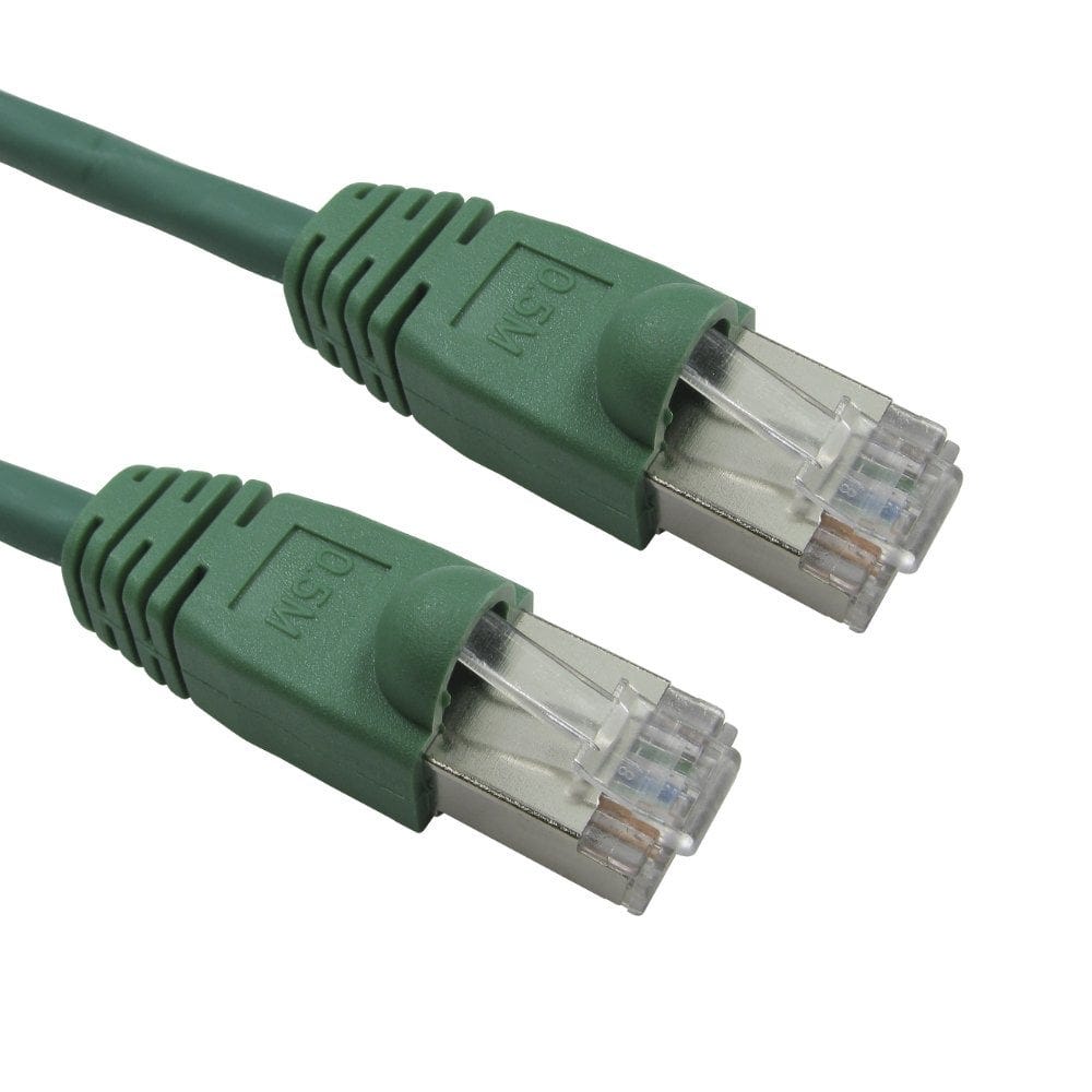 0.5m CAT6 Shielded Snagless Patch Cable Green 26 AWG