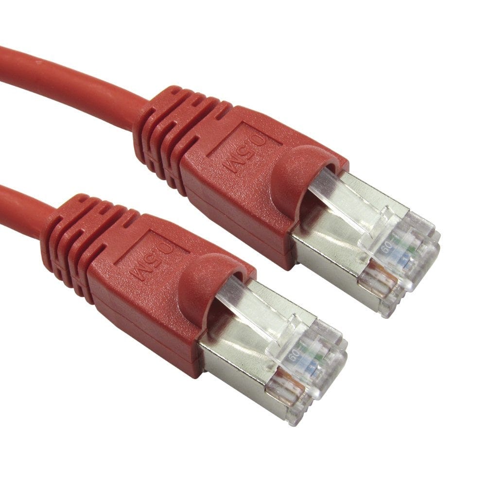 0.5m CAT6 Shielded Snagless Patch Cable Red 26 AWG