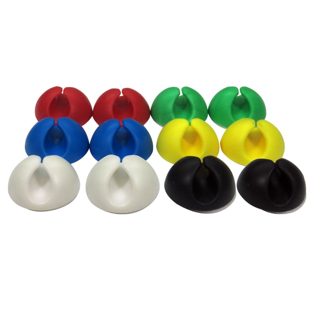 Desk Tidy Cable Management Mixed Colour 12 Pack Single Channel