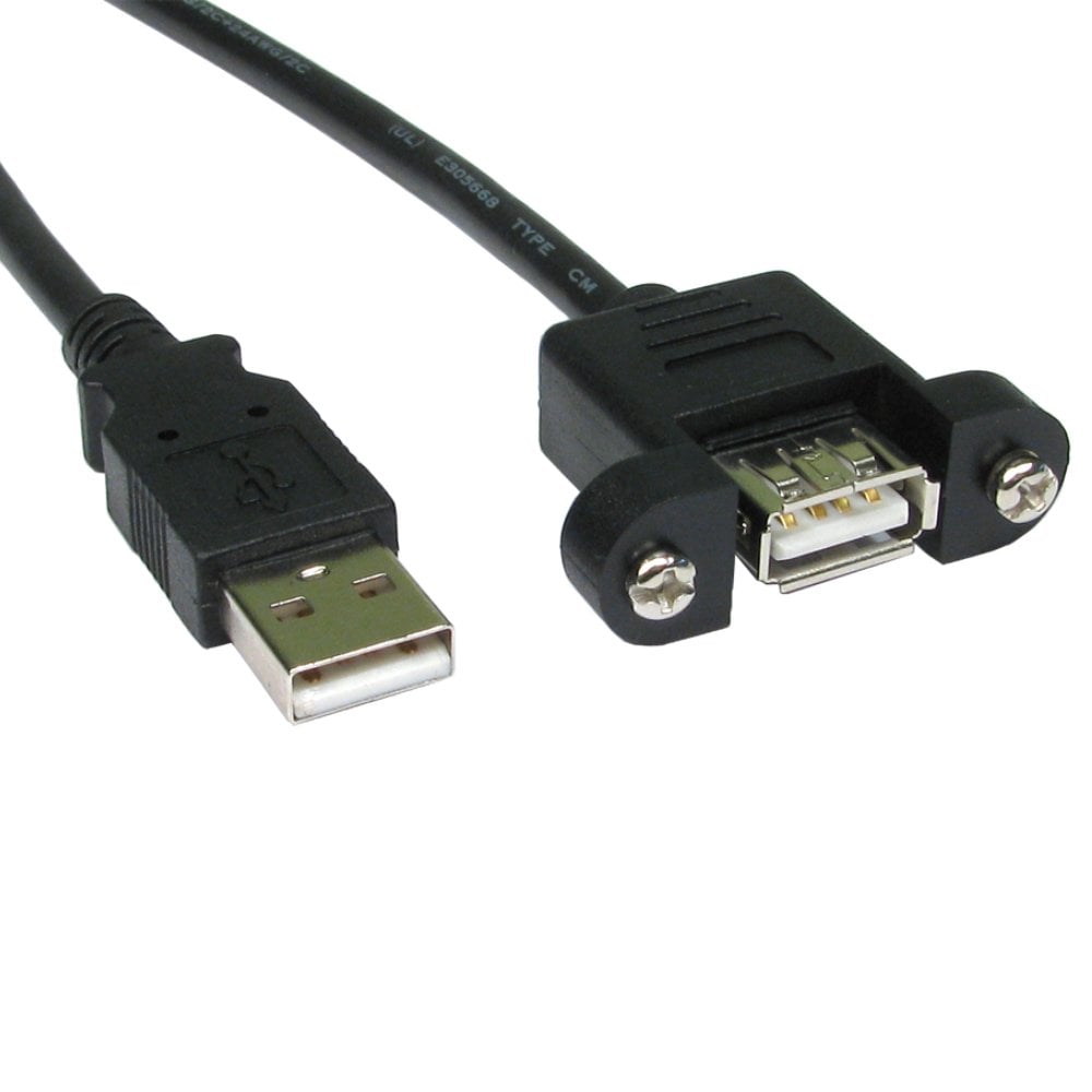 0.5m Panel Mount USB Cable A Male to Female