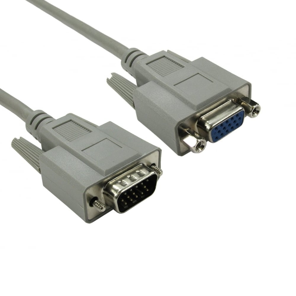 2m Grey VGA HD15 Male to HD15 Female cable