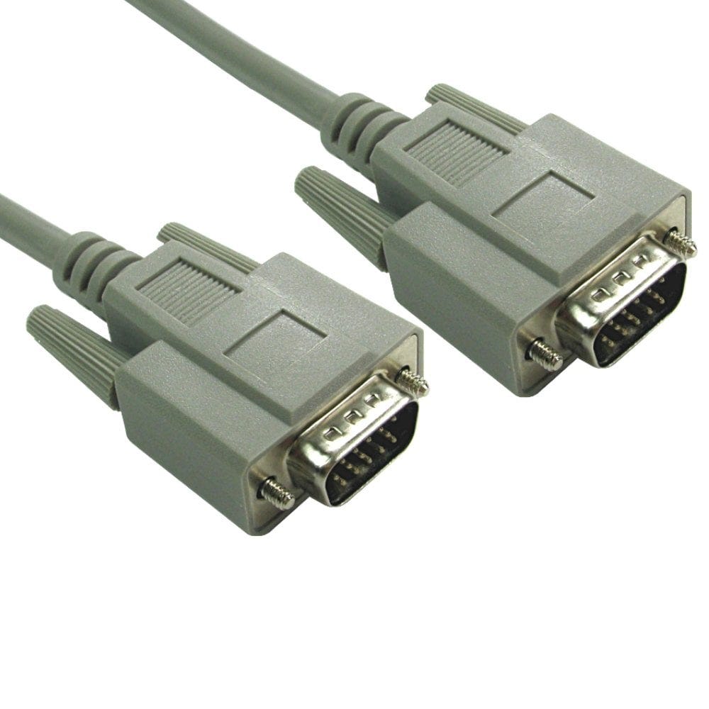 2m Grey VGA HD15 Male to HD15 Male cable
