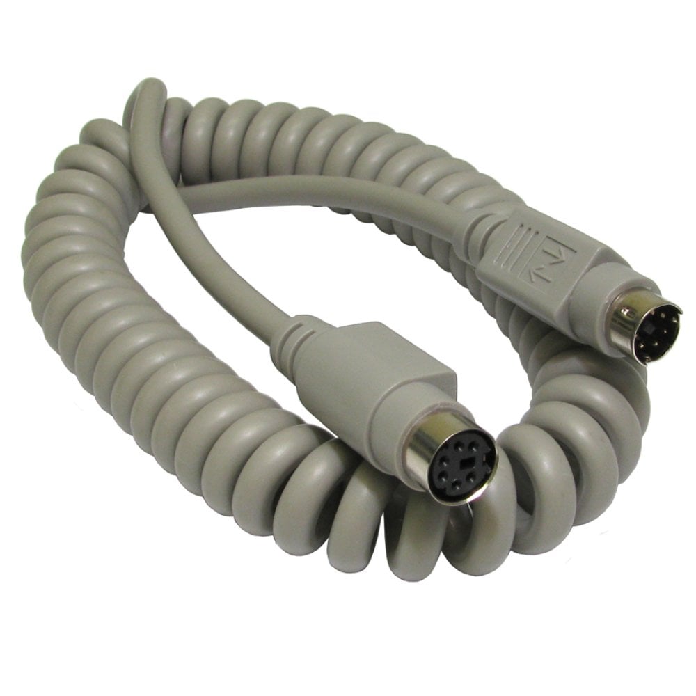 2m Coiled 6 Pin Mini DIN Cable