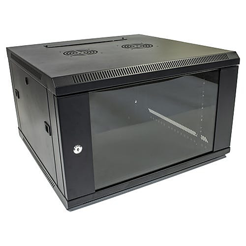 12U 19 Inch Wall Mount Data Cabinet 450mm, Flat Pack, Black