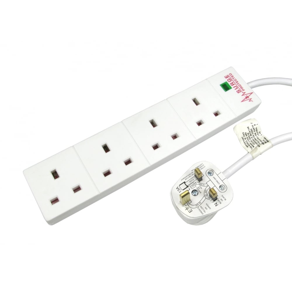 4 Socket Surge Protected Extension Lead 5m BS Approved