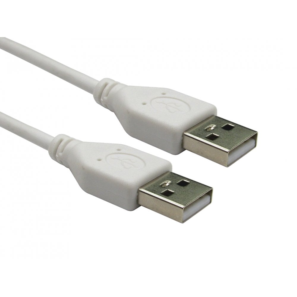 0.8m White USB A to A Cable USB2 80cm