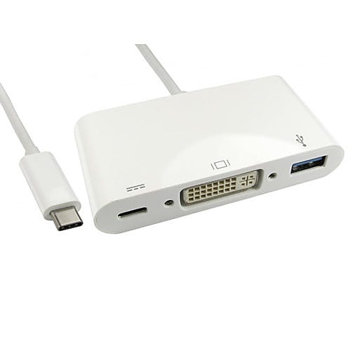 USB-C to DVI Adapter with USB 3.0 and PD Charging