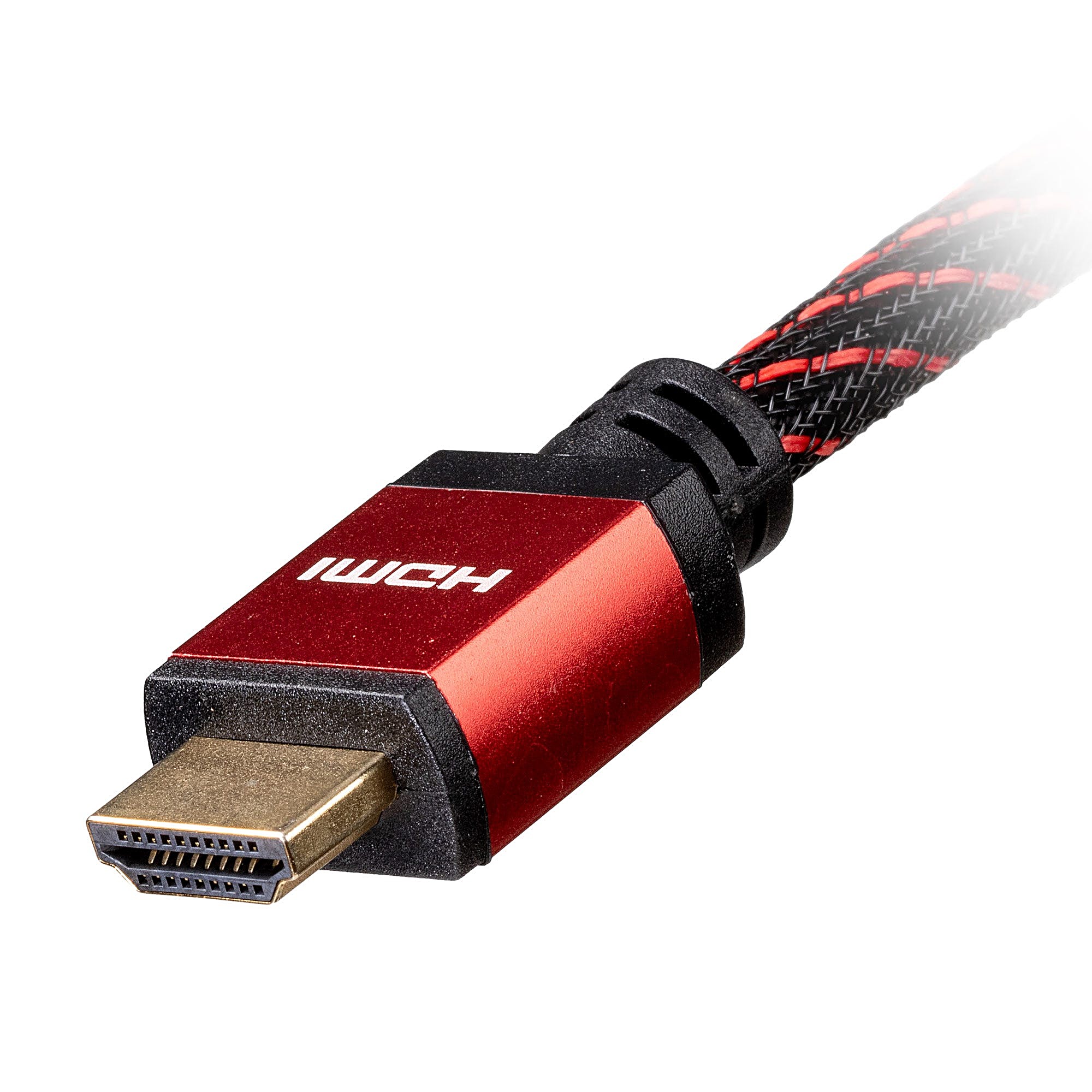 1m Braided HDMI Cable 4K High Speed, Black and Red