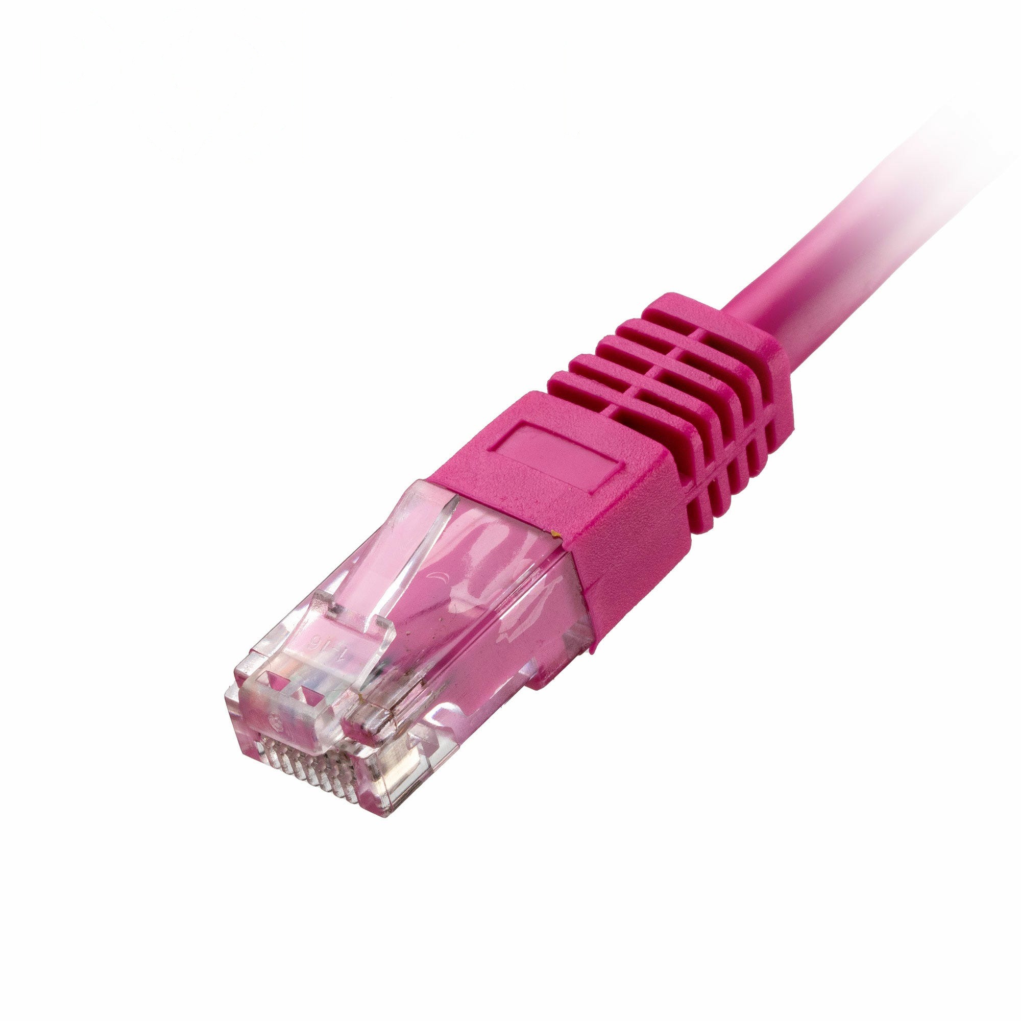 0.3m Pink CAT6 RJ45 U/UTP 24AWG Network Patch Leads PoE++
