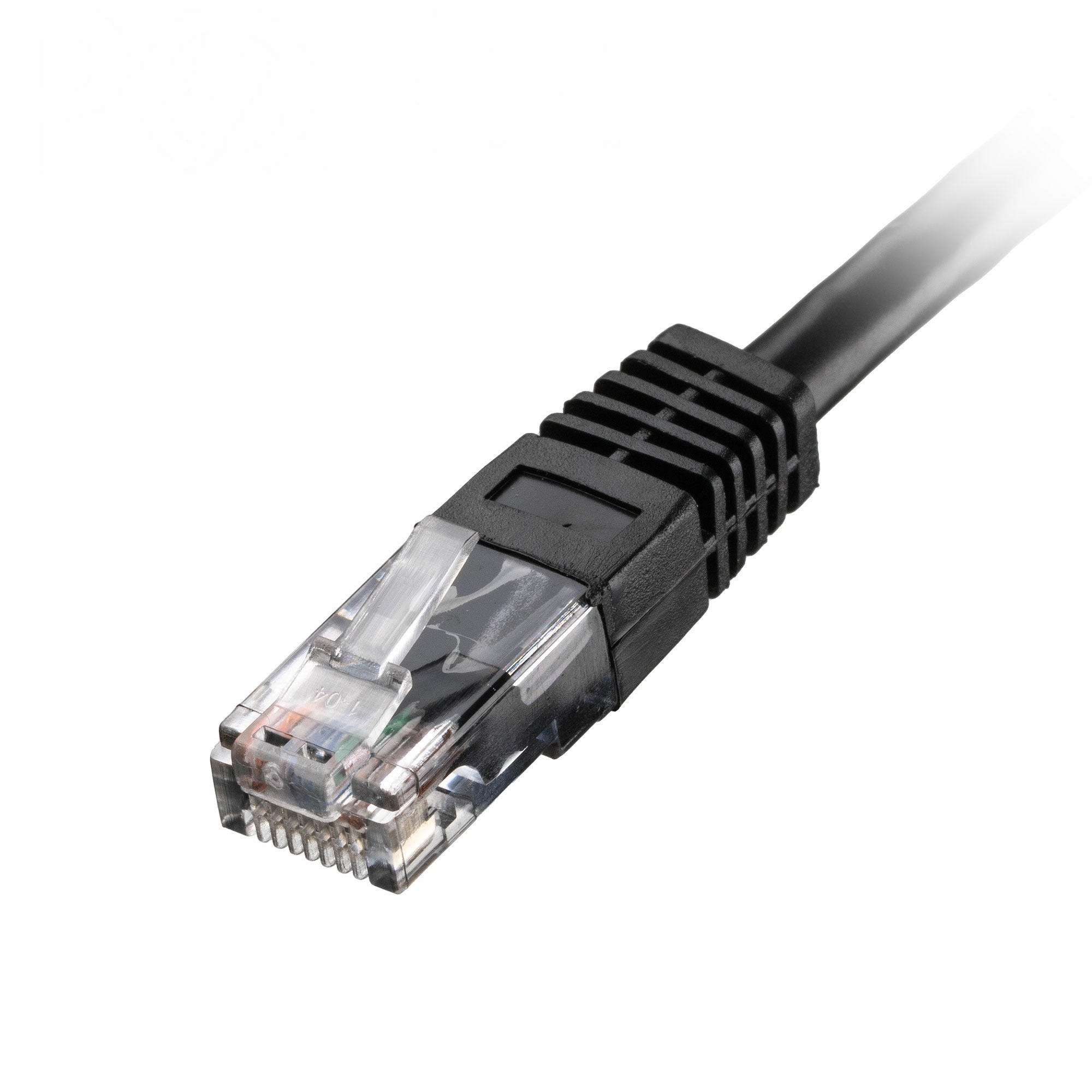 0.3m CAT6 RJ45 U/UTP 24AWG Network Patch Leads PoE++, Black