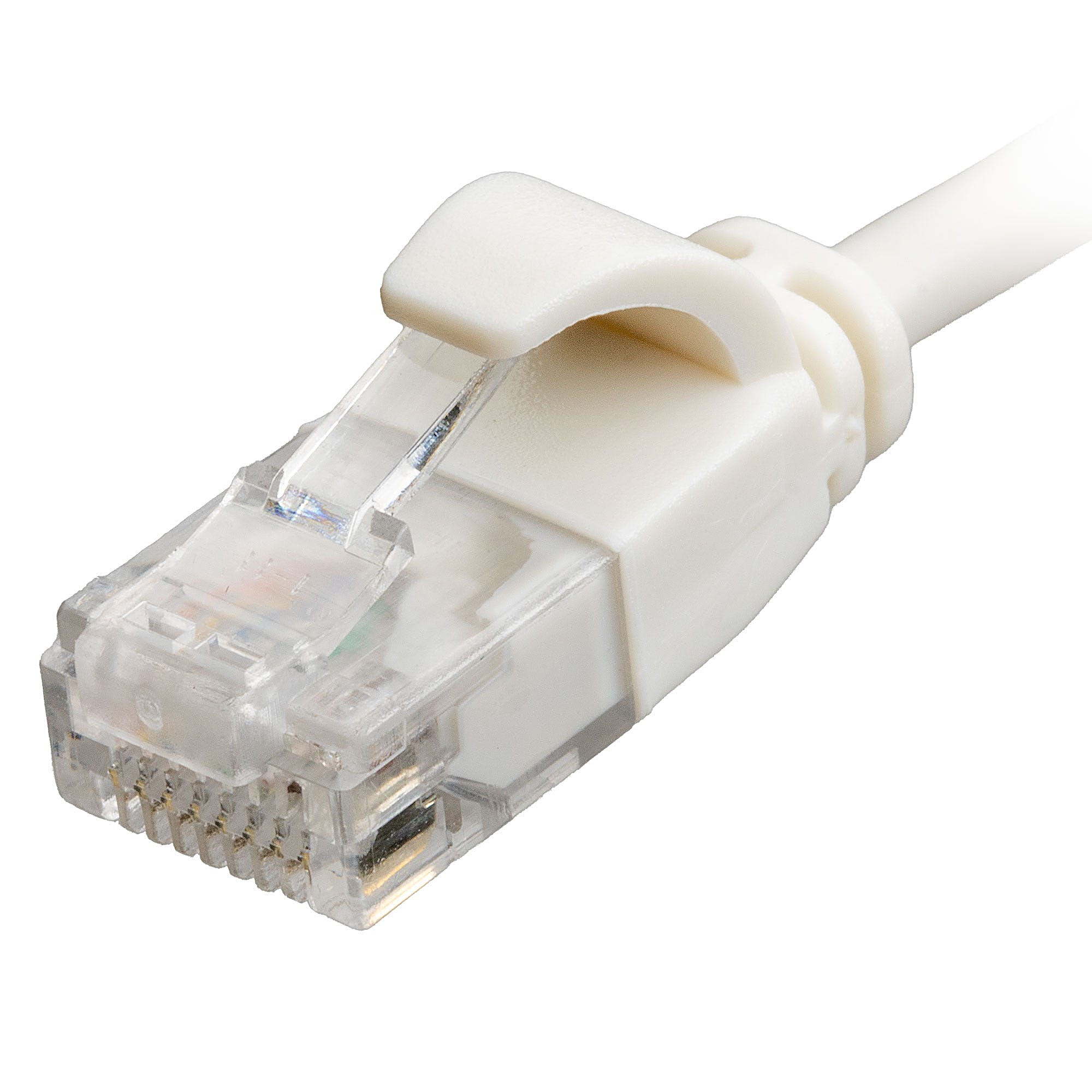 0.25m Cat6 Slim Ethernet Cable White U/UTP LSOH 30AWG Snagless