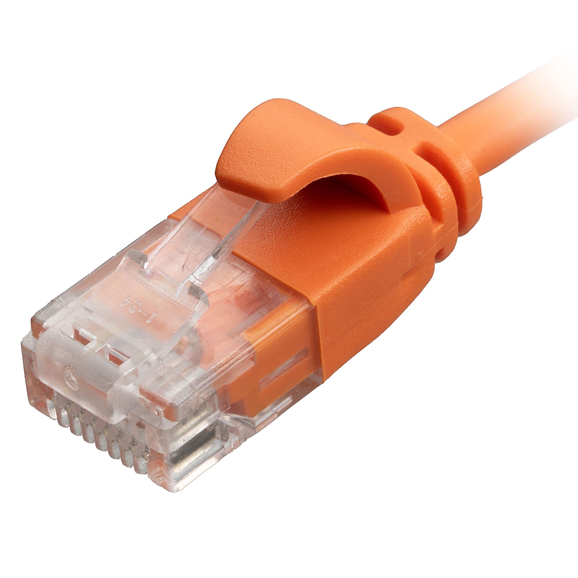 0.25m Cat6 Slim Ethernet Cable Orange U/UTP LSOH 30AWG Snagless
