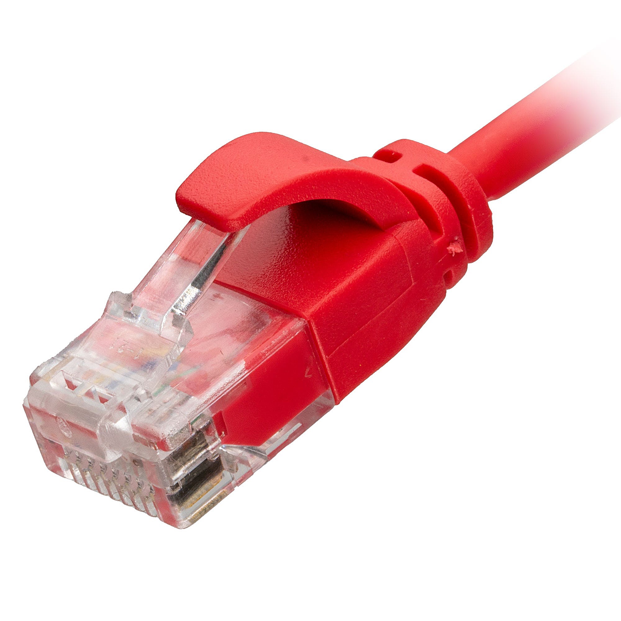 0.25m Cat6 Slim Ethernet Cable Red U/UTP LSOH 30AWG Snagless