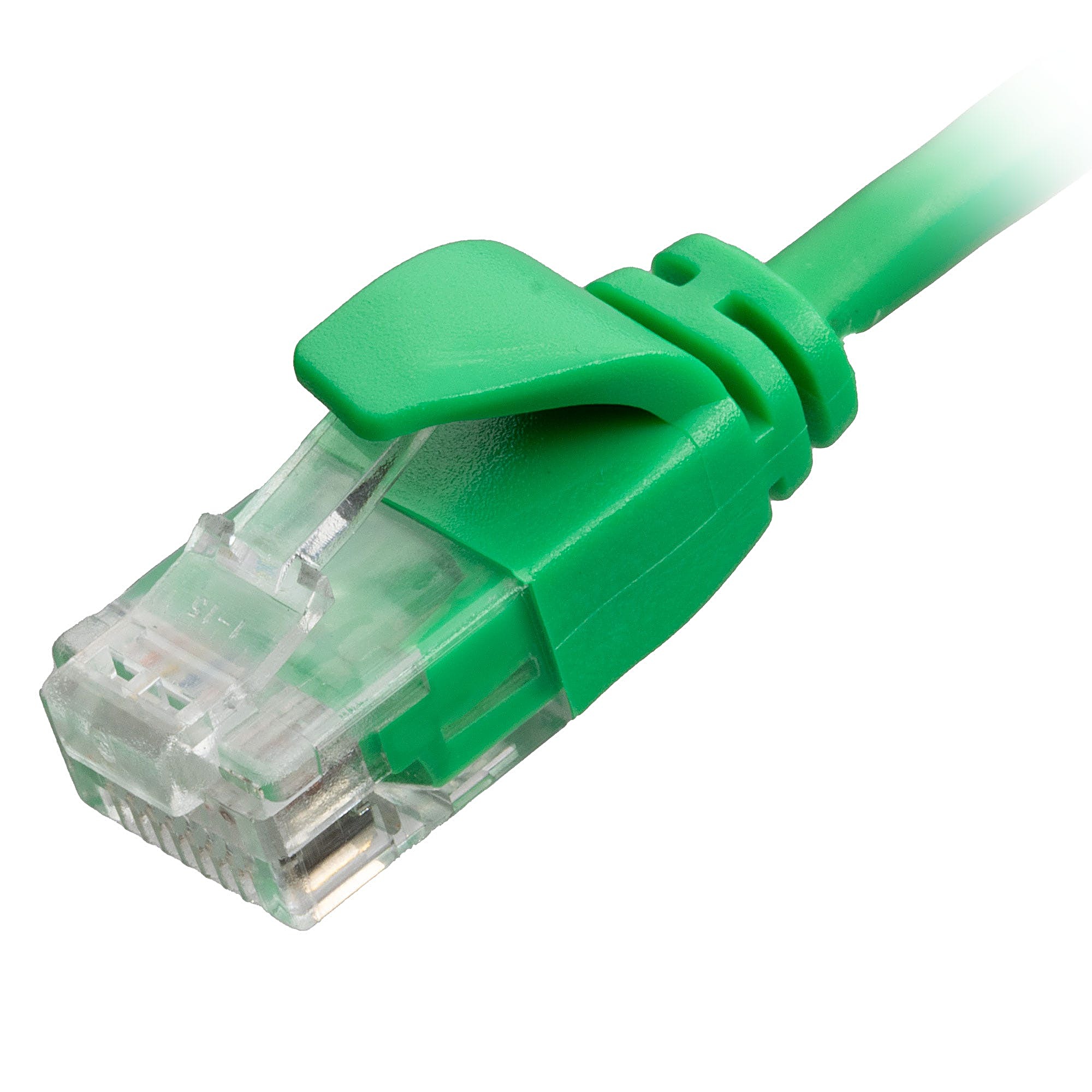 0.25m Cat6 Slim Ethernet Cable Green U/UTP LSOH 30AWG Snagless