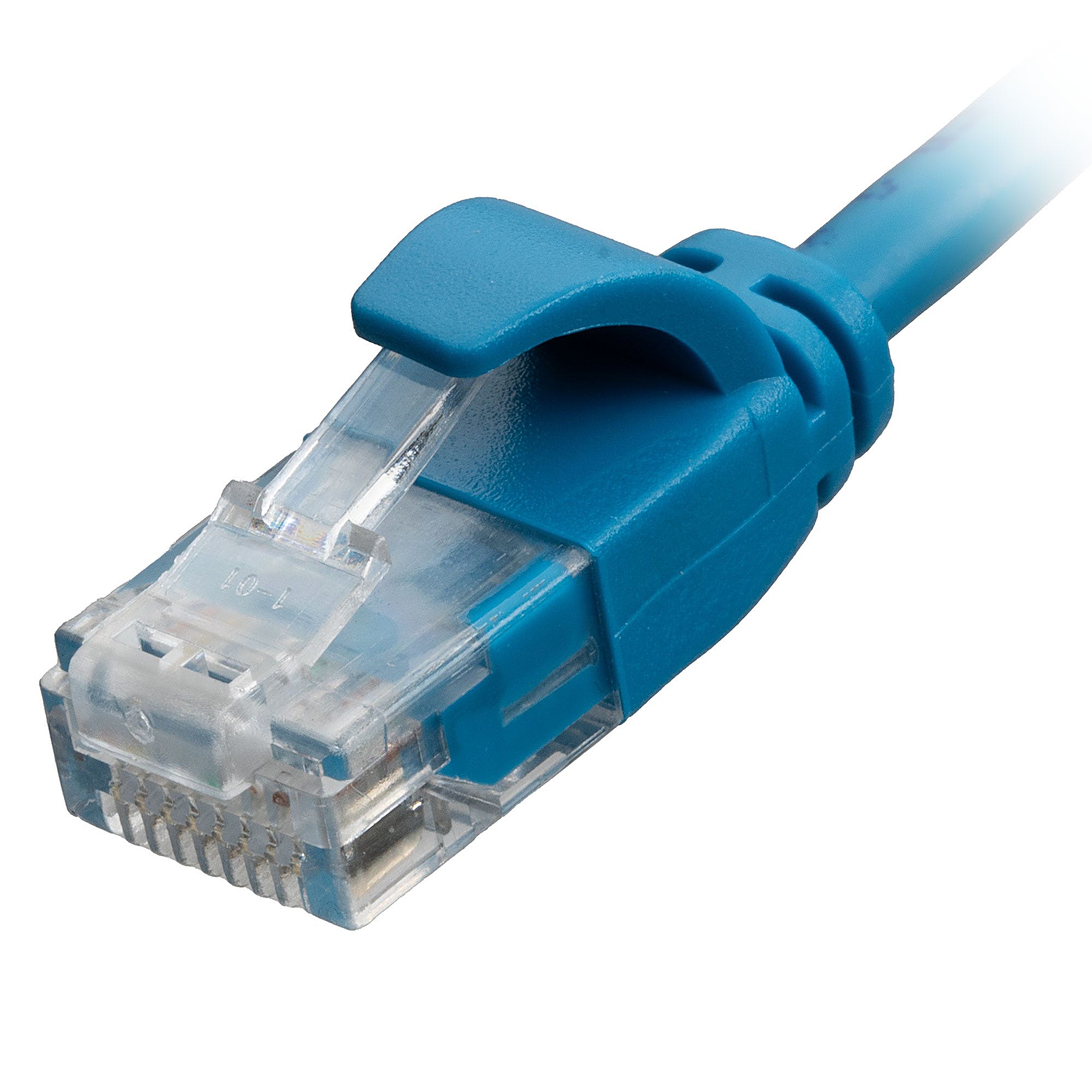 0.25m Cat6 Slim Ethernet Cable Blue U/UTP LSOH 30AWG Snagless