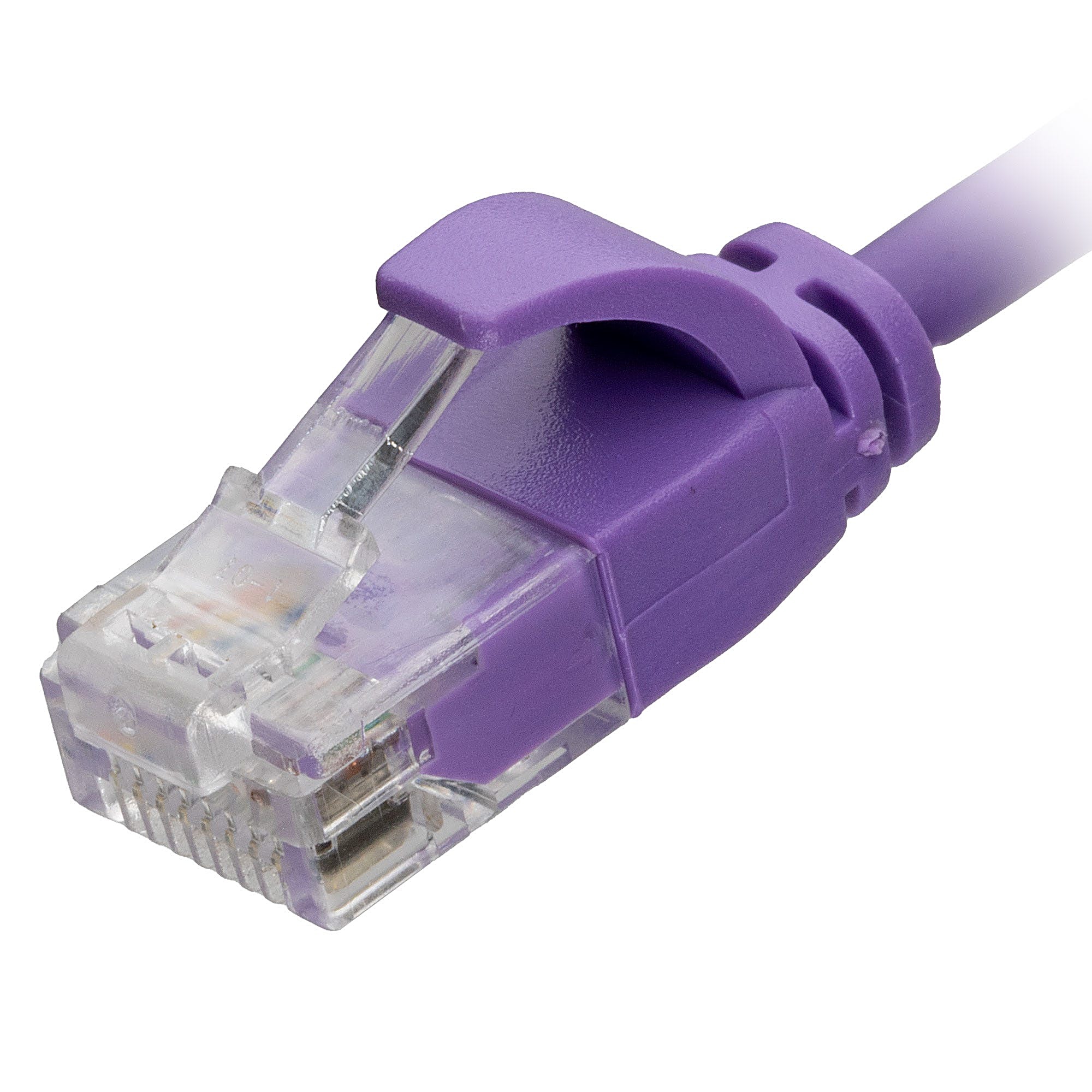 0.25m Cat6 Slim Ethernet Cable Violet U/UTP LSOH 30AWG Snagless