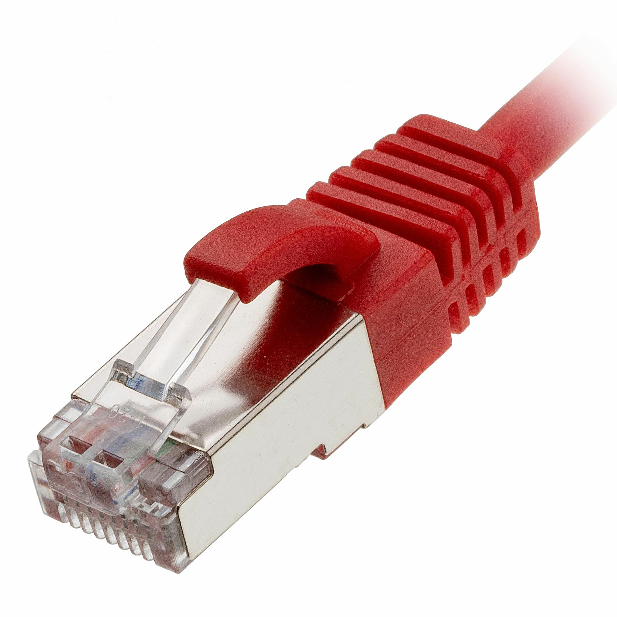 0.25m Cat6a Slim Ethernet Cable Red U/FTP LSOH 30AWG Snagless