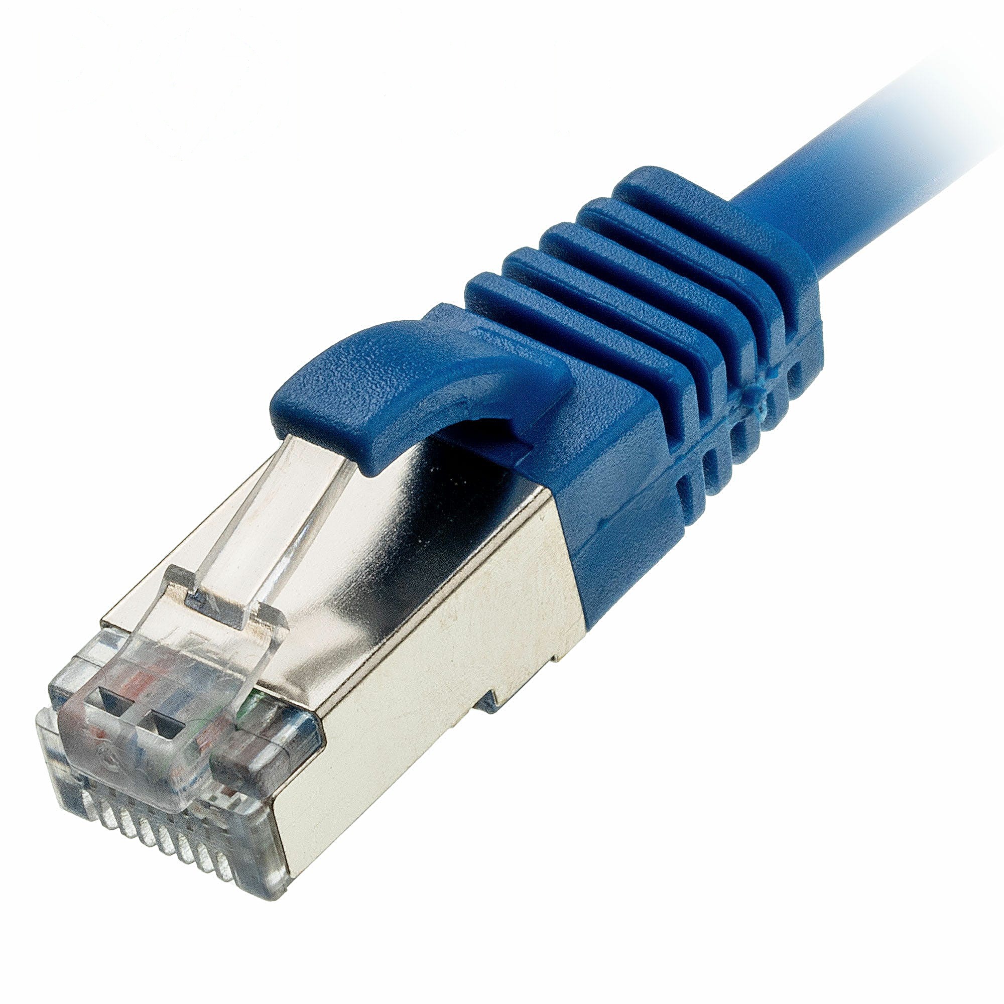 0.25m Cat6a Slim Ethernet Cable Blue U/FTP LSOH 30AWG Snagless