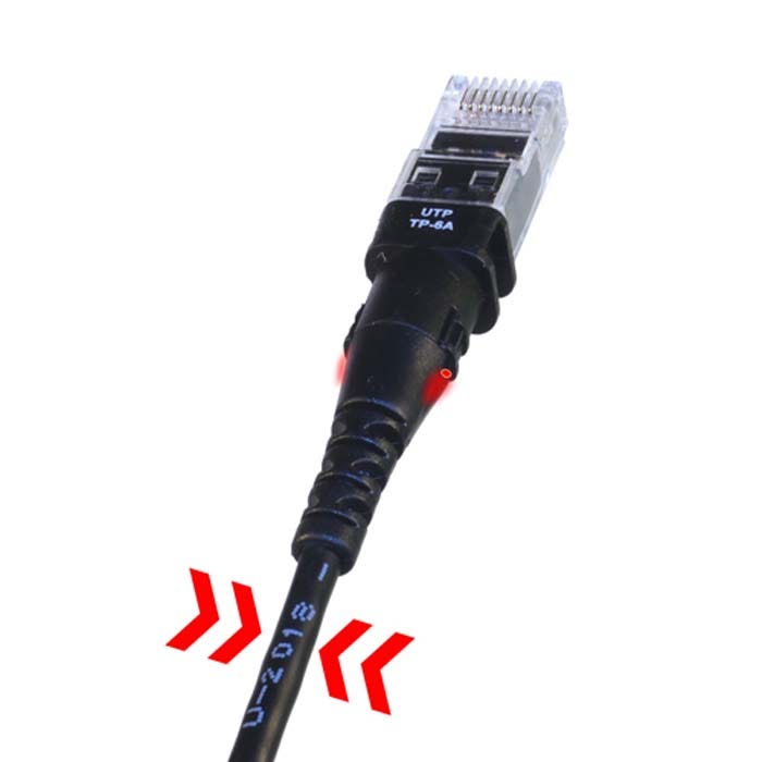 1.8m PatchSee ThinPATCH Cat6a Traceable Ethernet Cable U/UTP Bla