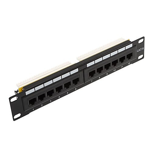 12 Port Cat6 Patch Panel 10 Inch 1U