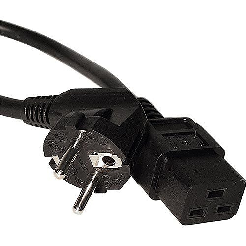 2.5m Right Angle Schuko to C19 Power Cable Black PVC 1.5mm