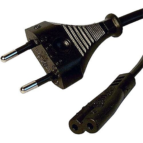2m Euro 2 Pin to C7 Figure 8 Power Cable Black PVC 0.75mm