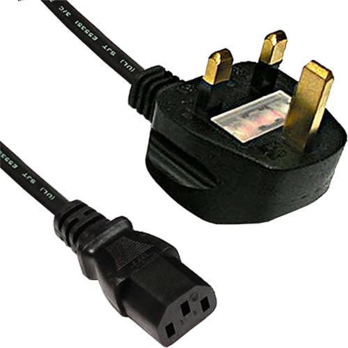 5m UK Plug to C13 Power Cable Black PVC 1.0mm