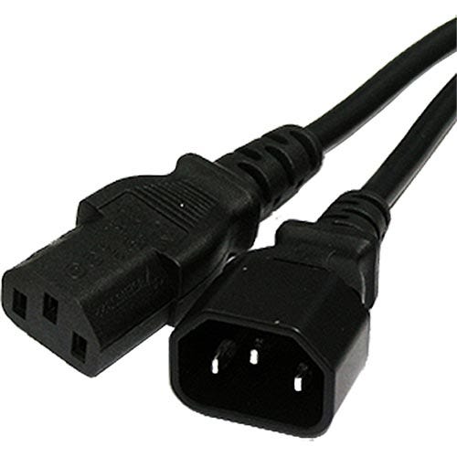 0.5m C14 to C13 Power Extension Cable Black LSZH 0.75mm