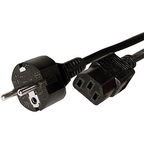 2m Schuko to C13 Power Cable Black PVC 0.75mm