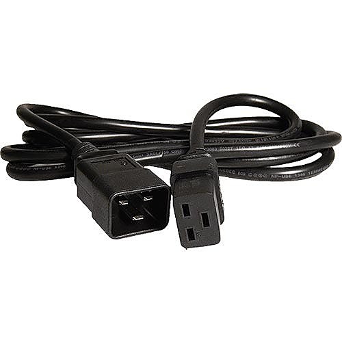 0.5m C20 to C19 Power Cable Black PVC 1.5mm